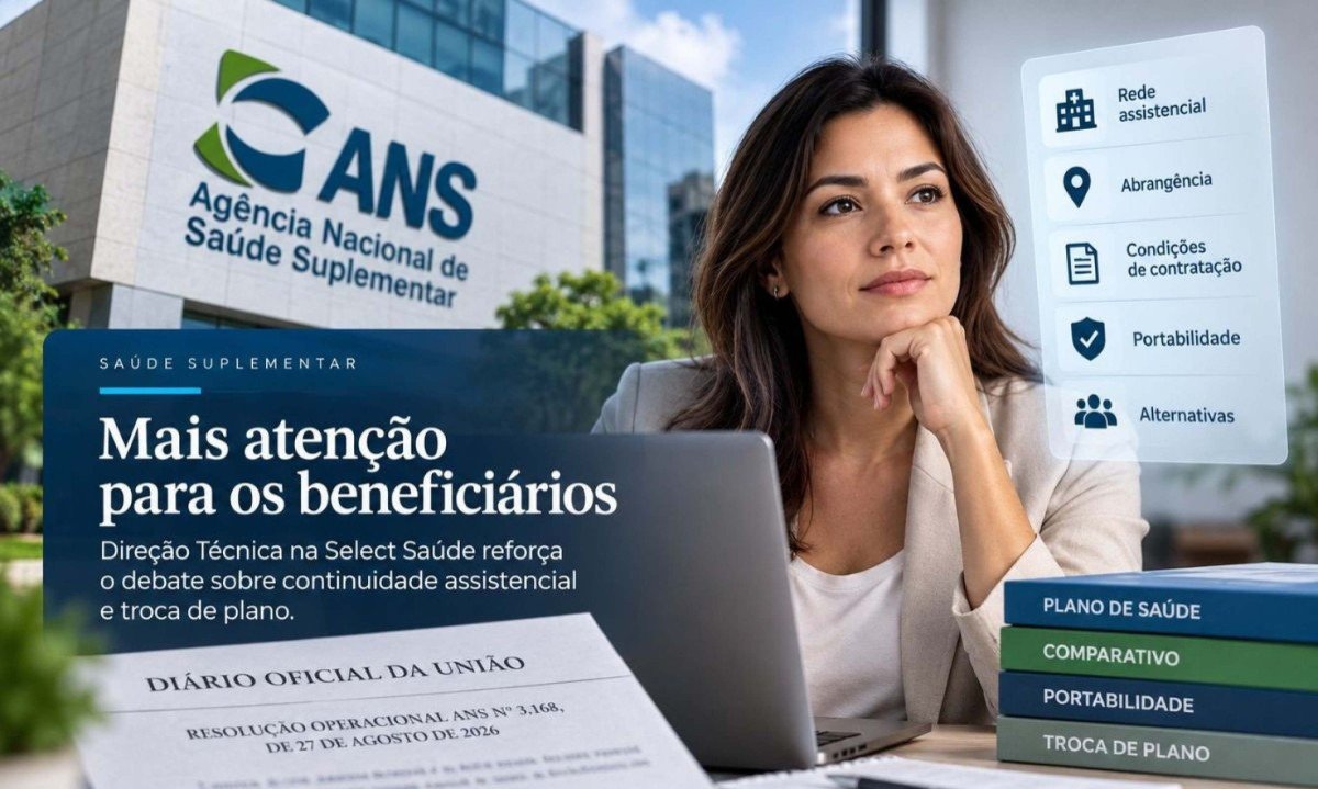 Imagem ilustrativa sobre a Direção Técnica da ANS na Select Saúde, continuidade assistencial, portabilidade e comparação de planos de saúde. - (crédito: Valeplan Seguros)