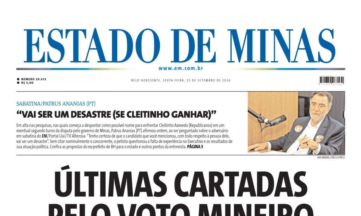 - (crédito: Capa do Estado de Minas )