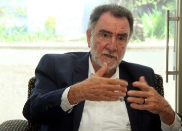  Patrus Ananias nesta quinta-feira (24/9), antes de sabatina do Estado de Minas, Portal Uai e TV Alterosa -  (crédito: Jair Amaral/EM/D.A. Press)