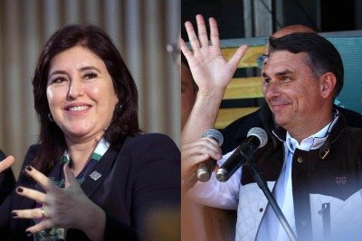 Aliada de Lula ao Senado em São Paulo atacou o candidato do PL à Presidência -  (crédito: Daniel Ramalho e Silvio Avila / AFP)