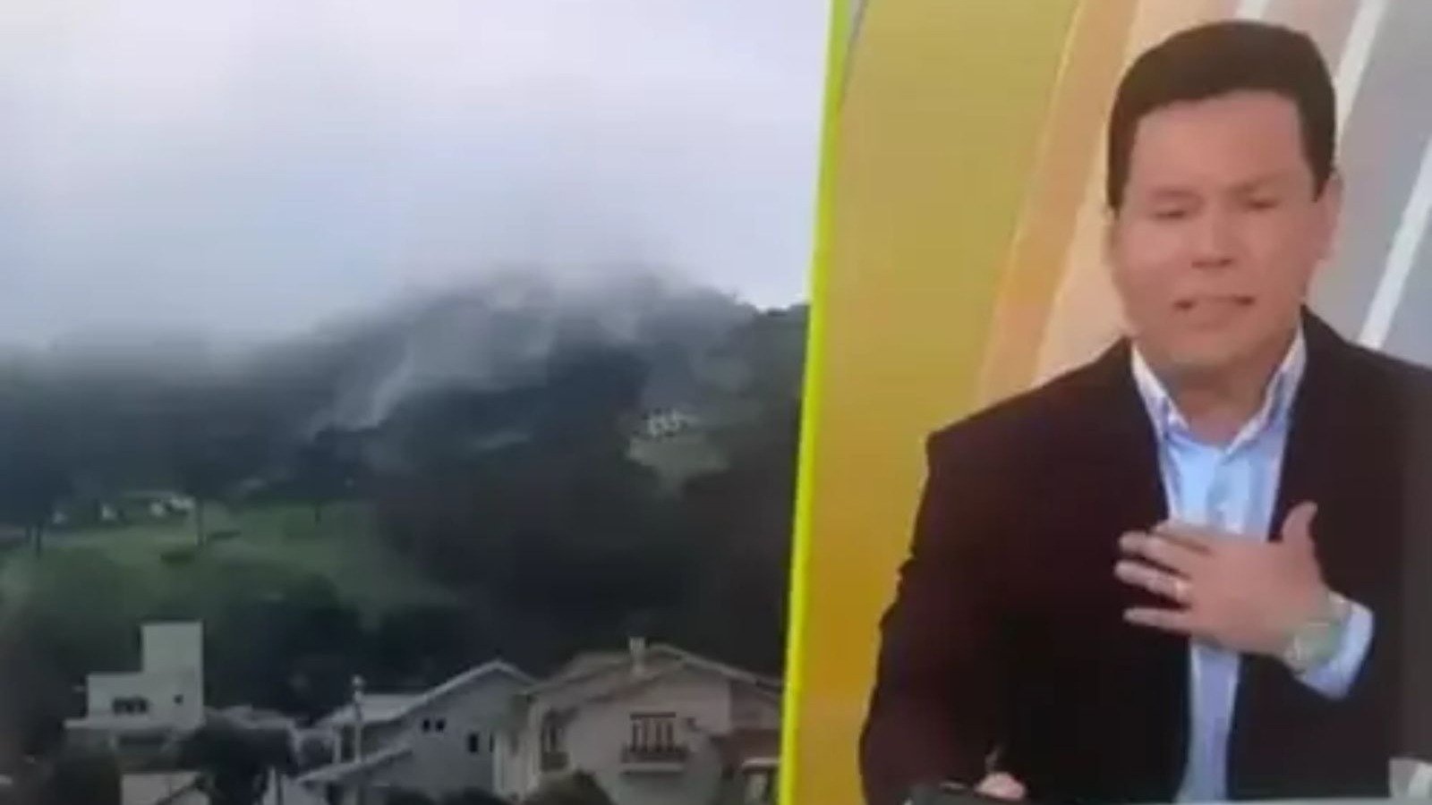 Marc&atilde;o do Povo durante a cobertura da morte do cantor Rick, que gerou cr&iacute;ticas por sua conduta e pol&ecirc;mica no telejornal -  (crédito: SBT)