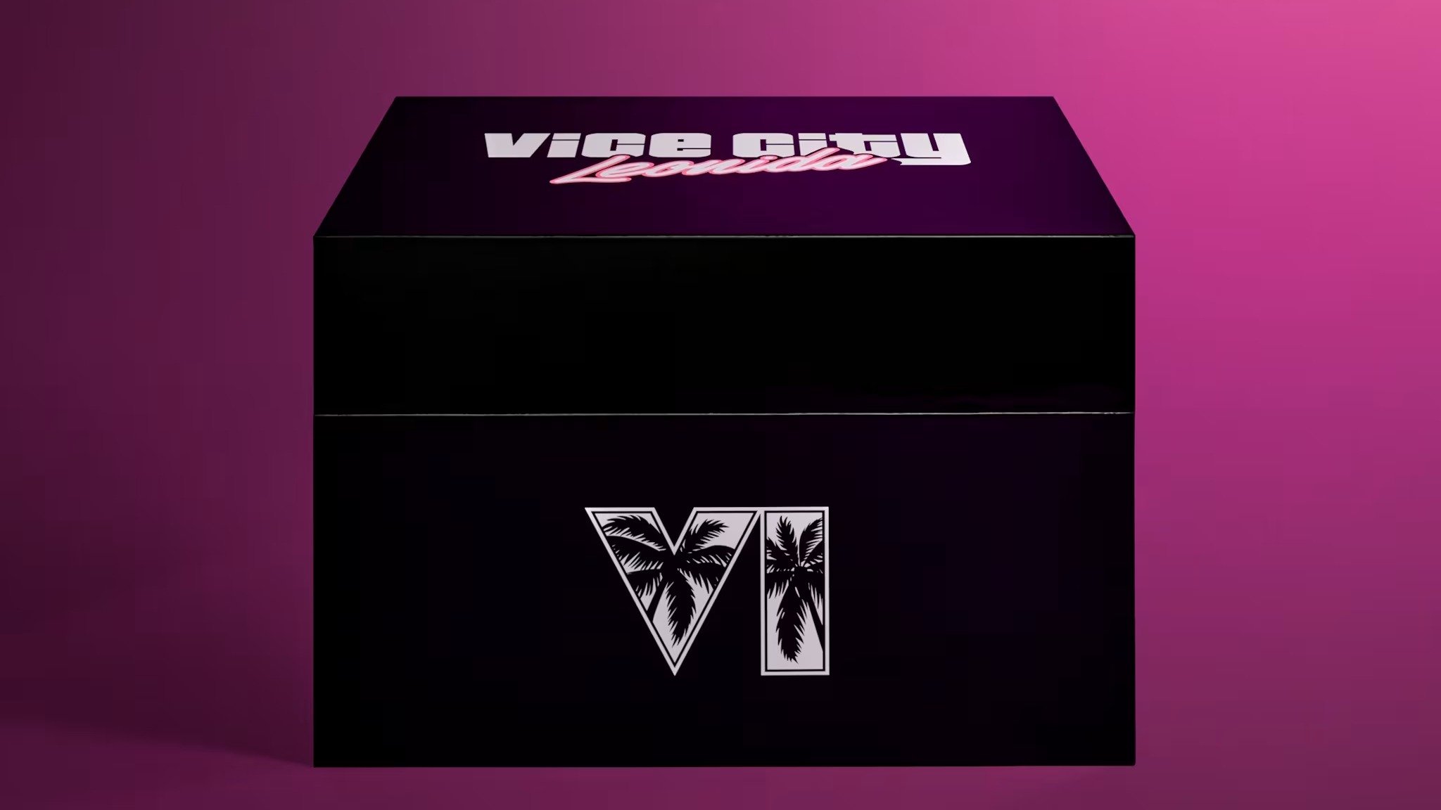 Caixa preta da cole&ccedil;&atilde;o especial The Goodtime State &ndash; Vice City de GTA 6, anunciada pela Rockstar Games -  (crédito: Rockstar Games/Divulga&ccedil;&atilde;o)