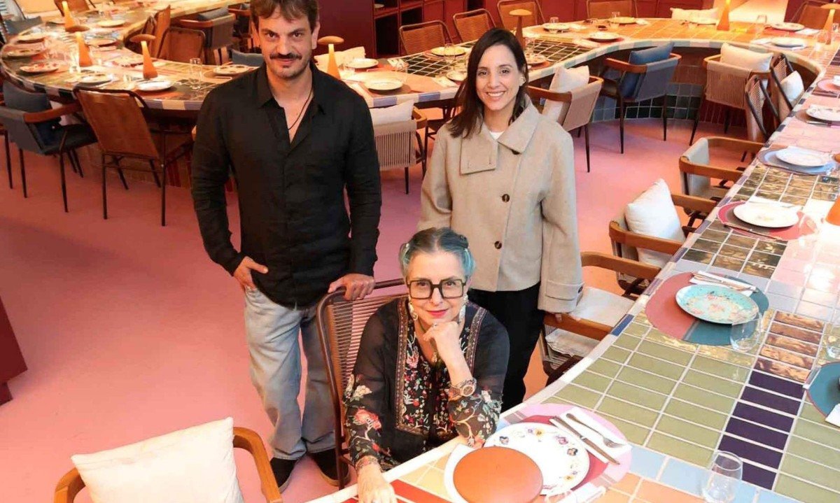 Os arquitetos Paulo Campos e Sarah Floresta brincam com as cores, as formas
geométricas e o caos no projeto que homenageia a chef Agnes Farkasvolgyi - (crédito: Marcos Vieira /EM/D.A Press)