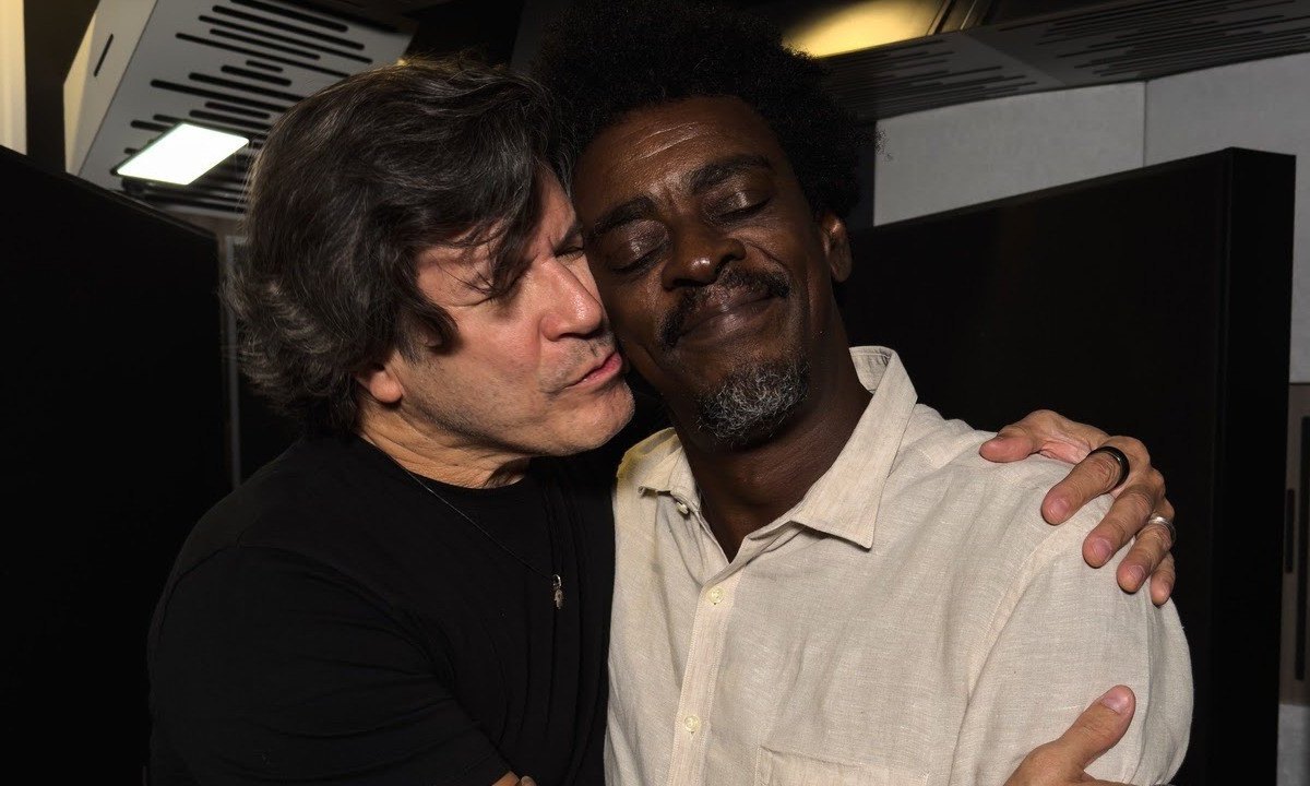 Paulo Ricardo e Seu Jorge, que são amigos há quase vinte anos, celebraram a parceria na canção "Sangue Bom", versão de Marvin Gaye. - (crédito: Bella Pinheiro)