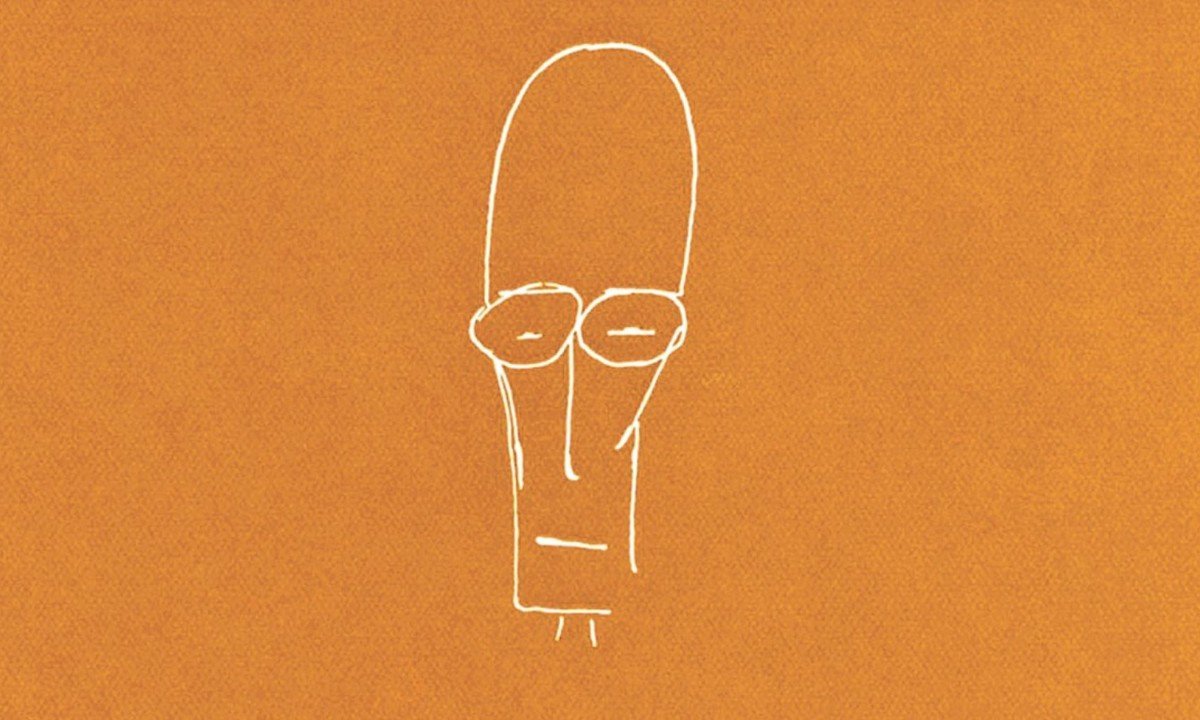 Autocaricatura de Drummond reproduzida no box "Essencial" (Record) - (crédito: Reprodução)