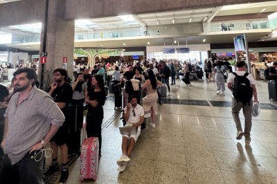 A intervenção no Aeroporto de BH, em Confins, gerou cancelamento de 45 voos, sendo 22 chegadas e 23 partidas

 -  (crédito: Arquivo pessoal)