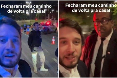 Empresário Gabriel Kanner gravou momento em que levou tapa de um segurança -  (crédito: Gabriel Rocha Kanner / Instagram)