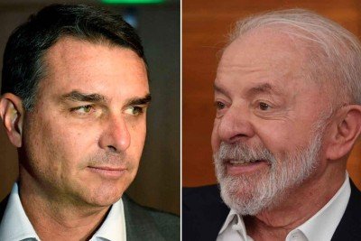 Vox: Fl&aacute;vio Bolsonaro tem 45,2% e Lula tem 44,7% no segundo turno -  (crédito: Daniel Ramalho/AFP e Gladyston Rodrigues/EM/D.A Press)