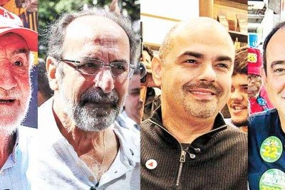 Cleitinho, Patrus, Kalil, Simões, Roscoe e Gabriel têm apenas seis dias para colocar o pé na estrada e convencer o eleitor mineiro a votar neles -  (crédito: Arquivo/EM)