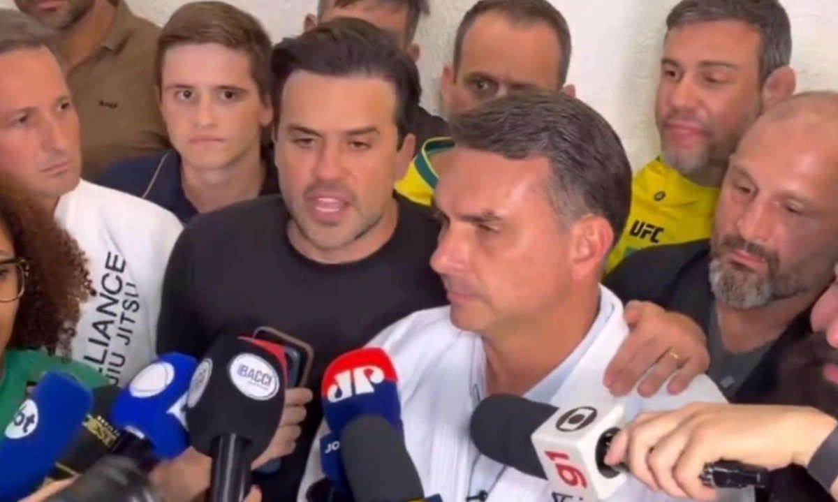 Pablo Marçal participou de agenda com Flávio Bolsonaro nesta terça - (crédito: Reprodução/Metrópoles)