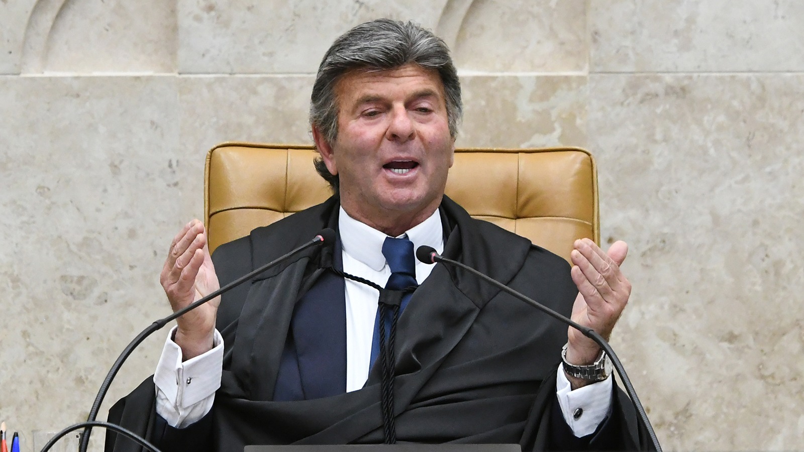 Ministro Luiz Fux, do STF, suspendeu ordem de Flávio Dino em caso sobre publicações de Nossa Senhora Aparecida - (crédito: Carlos Moura/SCO/STF)