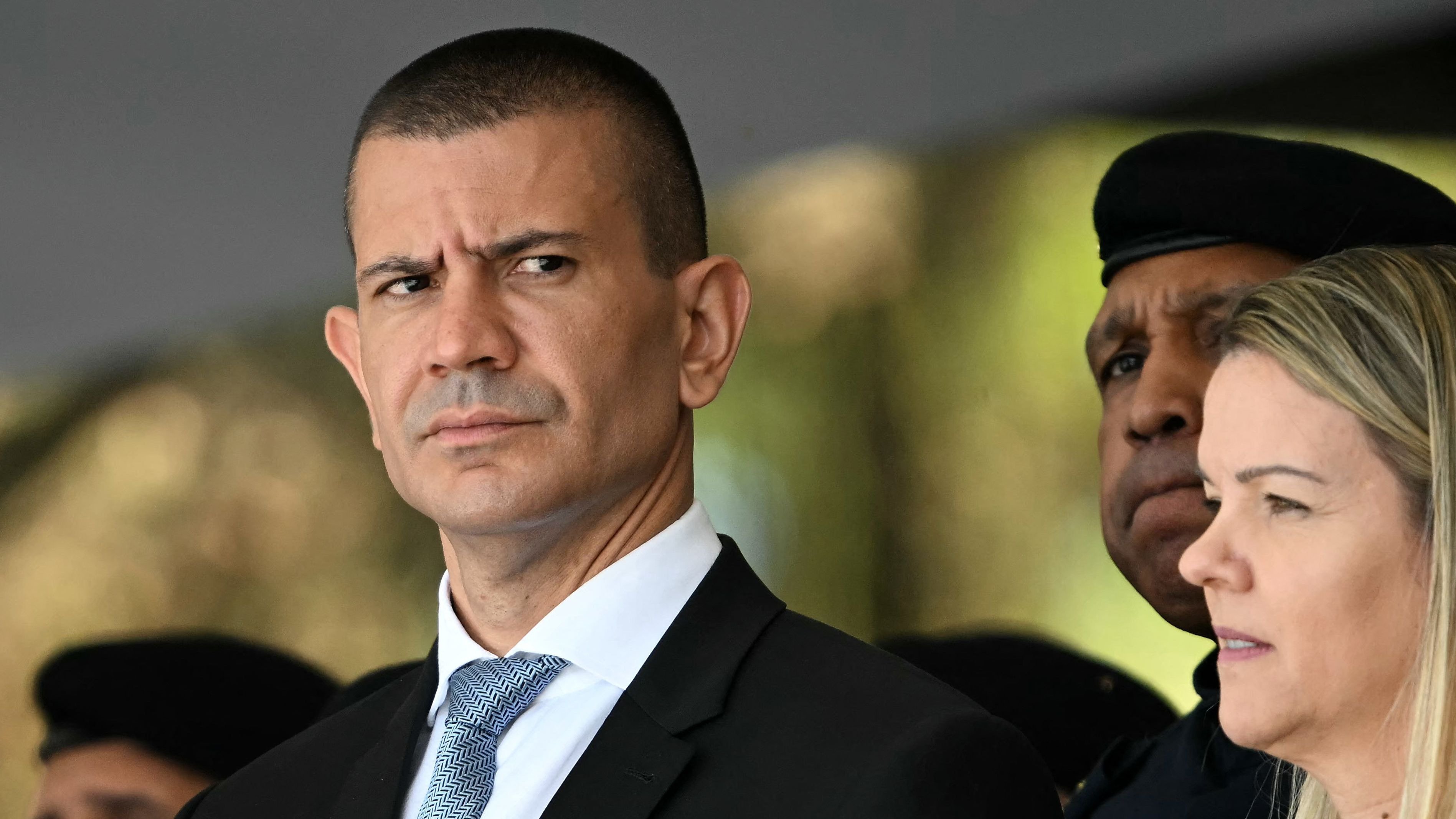 Douglas Ruas, candidato ao governo do Rio de Janeiro pelo PL, durante evento de campanha para as Elei&ccedil;&otilde;es 2026. -  (crédito: MAURO PIMENTEL / AFP)