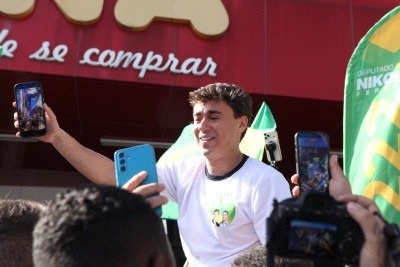 Nikolas Ferreira em ato de campanha em Belo Horizonte -  (crédito: Edesio Ferreira/EM/D.A.Press)