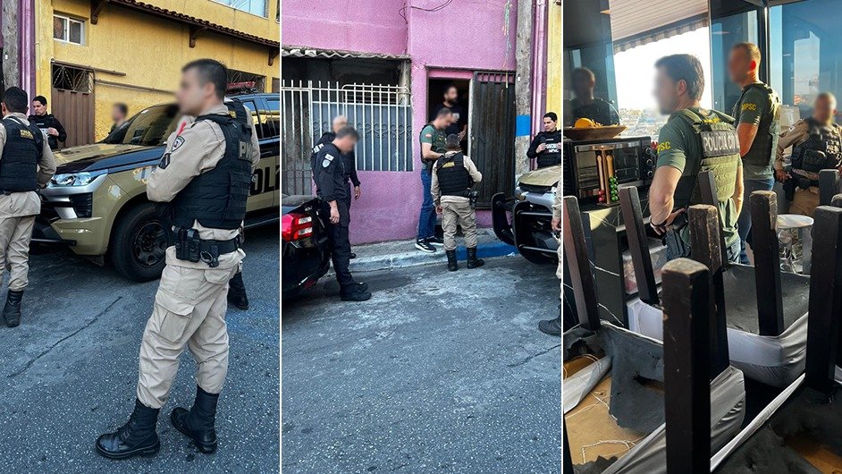Agentes da Pol&iacute;cia Civil e Militar cumprem mandados de busca e apreens&atilde;o da Opera&ccedil;&atilde;o Swatting em Minas Gerais -  (crédito: Divulga&ccedil;&atilde;o/MPMG)