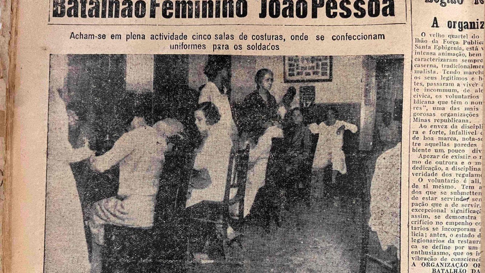 Batalh&atilde;o Feminino Jo&atilde;o Pessoa, fundado por Elvira Komel, primeira mulher a votar em Minas Gerais