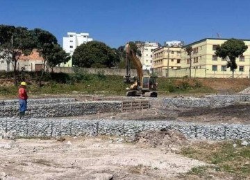 As obras do alagado urbano na Bacia de Várzea da Palma, fazem parte do projeto de 'cidade-esponja' -  (crédito: Smobi / Divulgação )