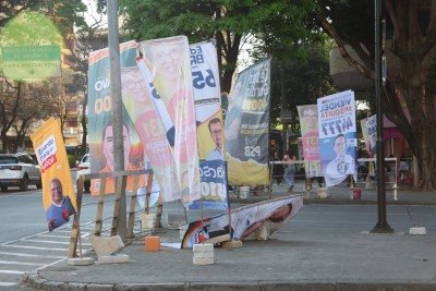 Windbanners foram proibidos devido à previsão meteorológica -  (crédito: Marcos Vieira/EM/D.A. Press)