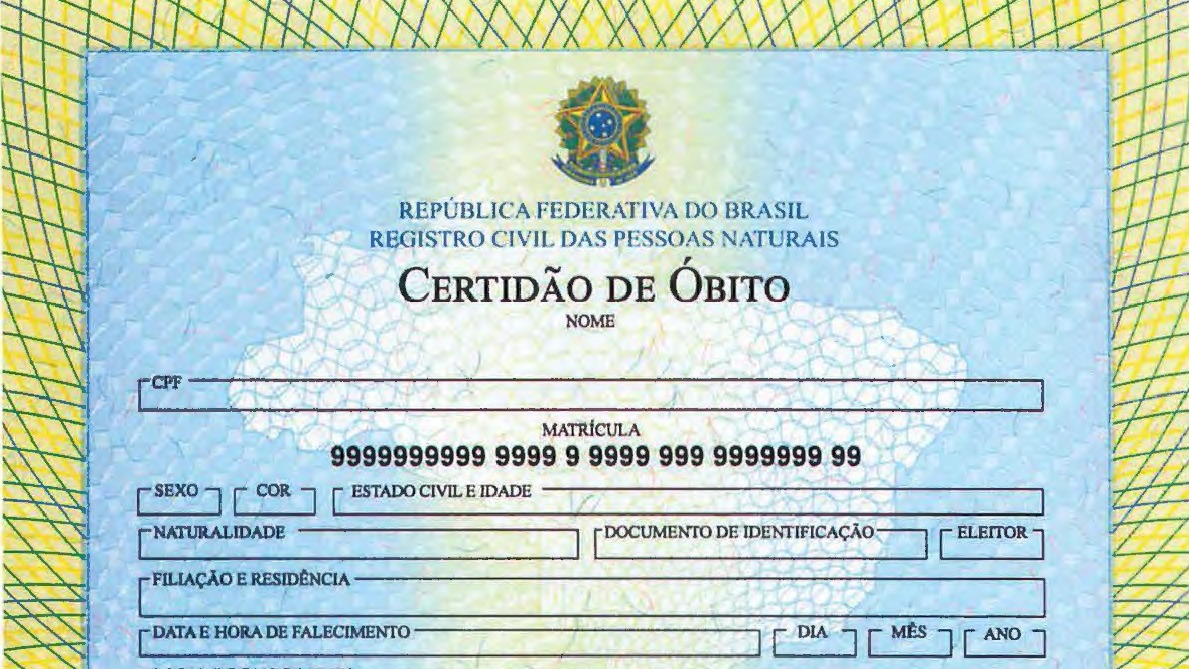 Documento de certidão de óbito que ilustra a importância do princípio da veracidade em registros civis, tema da matéria - (crédito: Divulgação)