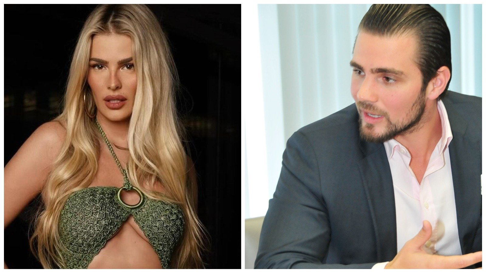 A modelo Yasmin Brunet e o banqueiro Daniel Vorcaro, cujas intera&ccedil;&otilde;es s&atilde;o detalhadas em mensagens apreendidas pela Pol&iacute;cia Federal -  (crédito: Instagram/Reprodu&ccedil;&atilde;o e Sidney Lopes/EM/D.A Press.)