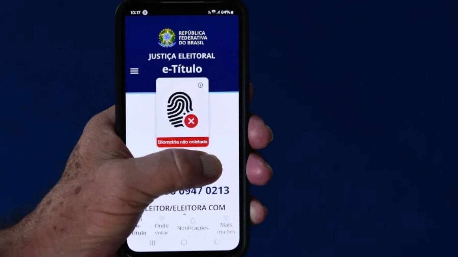 O aplicativo e-T&iacute;tulo, que permite acesso ao t&iacute;tulo de eleitor digital -  (crédito: Edilson Rodrigues/Ag&ecirc;ncia Senado)