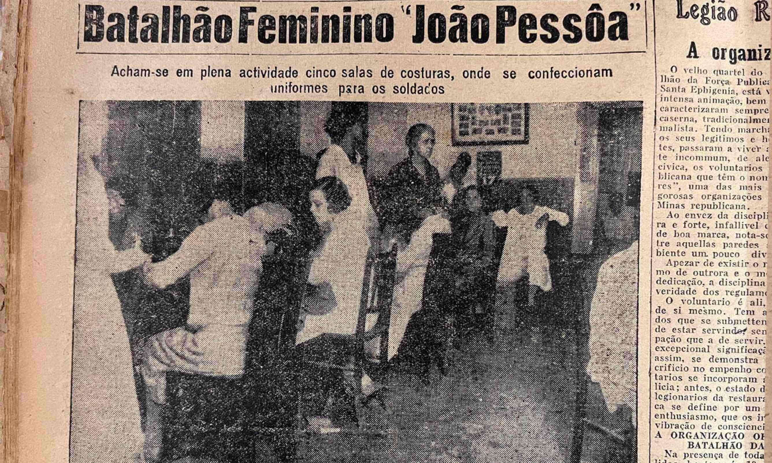 Batalh&atilde;o Feminino Jo&atilde;o Pessoa, fundado por Elvira Komel, primeira mulher a votar em Minas Gerais