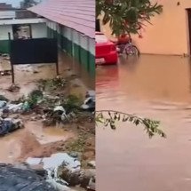 MG: tempestade alaga ruas e derruba muro de escola em Montes Claros - Reprodução/Redes Sociais