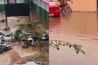 Vídeos que circulam nas redes sociais mostram o rastro de destruição na cidade -  (crédito: Reprodução/Redes Sociais)