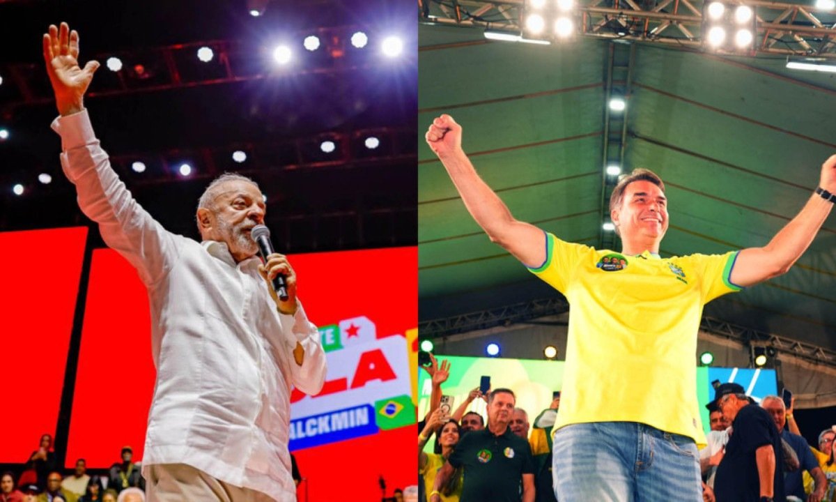 Lula e Flávio Bolsonaro chegam ao dia da eleição à base da resiliência - (crédito: Foto: Ricardo Stuckert/Charles Vieira/Campanha Flávio Bolsonaro)
