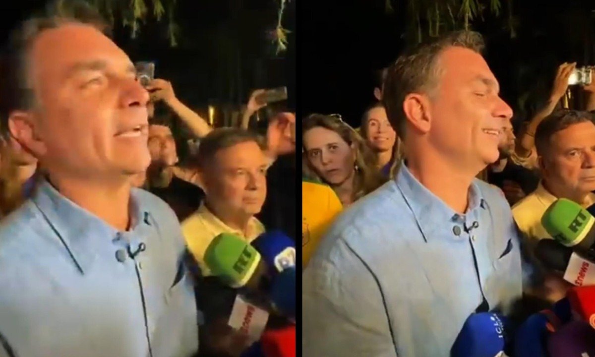 Flávio Bolsonaro (PL) comemora resultado do primeiro turno das eleições 2026 - (crédito: Reprodução/Redes Sociais)