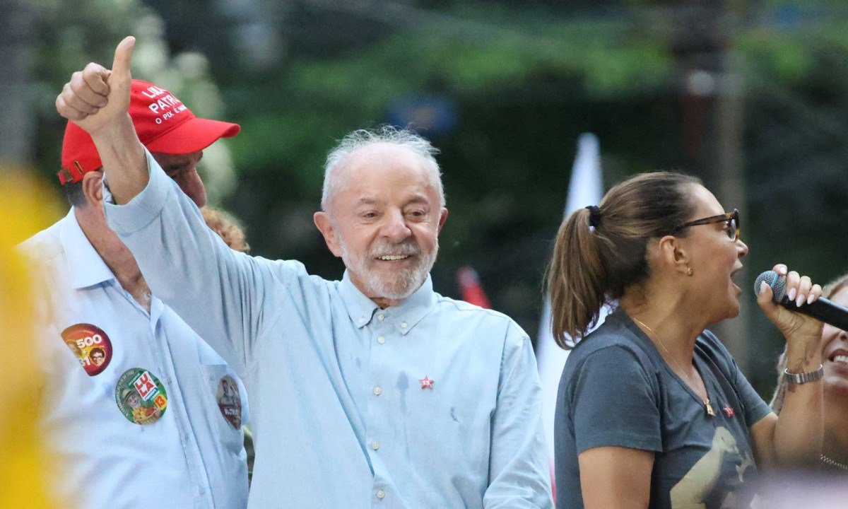 O presidente Lula durante campanha em BH - (crédito: Marcos Vieira /EM/DA. Press)
