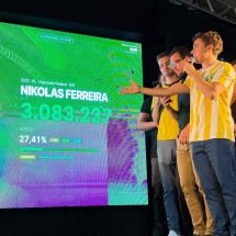 Nikolas comemora eleição com dança e videochamada com Michelle Bolsonaro - Ramon Lisboa/EM/D.A Press