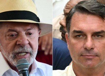 O presidente Luiz Inácio Lula da Silva (PT) e o senador Flávio Bolsonaro (PL) -  (crédito: Pablo PORCIUNCULA e Mauro PIMENTEL / AFP)