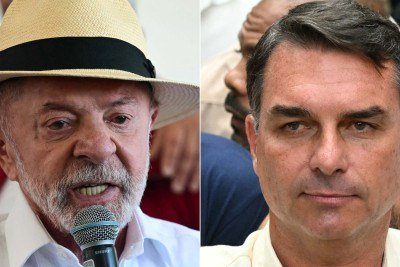 O presidente Luiz Inácio Lula da Silva (PT) e o senador Flávio Bolsonaro (PL) -  (crédito: Pablo PORCIUNCULA e Mauro PIMENTEL / AFP)