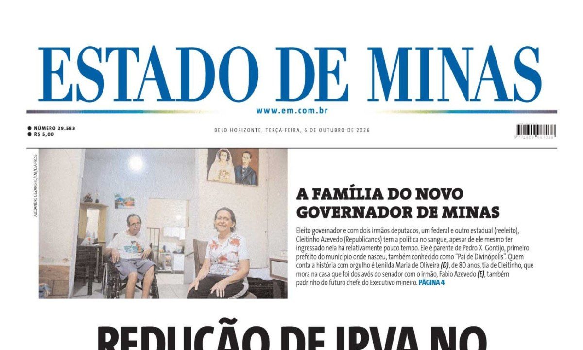 - (crédito: CAPA DO ESTADO DE MINAS)