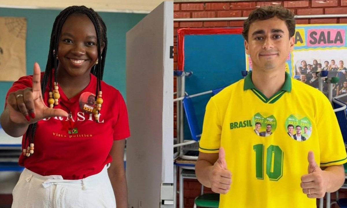 Novata na câmara enviou recado ao parlamentar mais votado do país nas redes sociais - (crédito: Redes sociais/@anaelisast e @nikolasferreiradm)
