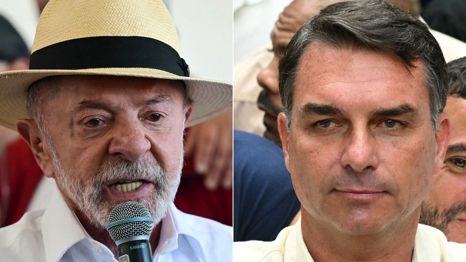 Fl&aacute;vio Bolsonaro e Luiz In&aacute;cio Lula da Silva se enfrentam no segundo turno da elei&ccedil;&atilde;o presidencial, tema central de alian&ccedil;as e apoios -  (crédito: Pablo PORCIUNCULA and Mauro PIMENTEL / AFP)