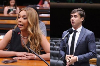 &Eacute;rika Hilton (PSOL) e Nikolas Ferreira (PL) est&atilde;o entre os deputados federais mais votados nas &uacute;ltimas elei&ccedil;&otilde;es -  (crédito: Renato Ara&uacute;jo/C&acirc;mara dos Deputados; Bruno Spada/C&acirc;mara dos Deputados)