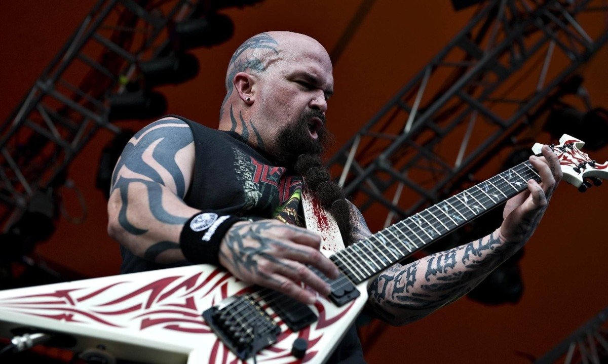 Kerry King vai apresentar com o Slayer o disco 'Reign in blood' na íntegra em São Paulo, em dezembro - (crédito: Rune Evensen/AFP)
