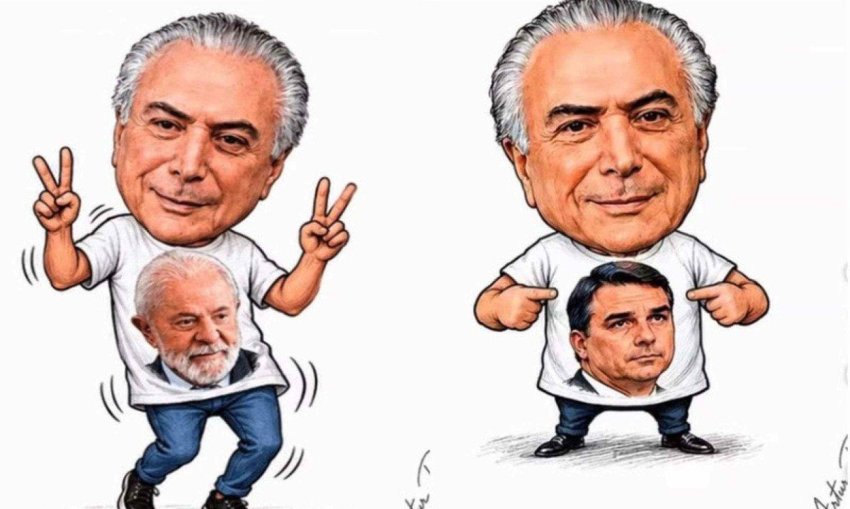 A publicação sugere uma mudança de posicionamento de Temer conforme o cenário político - (crédito: Artur Piva/Reprodução)