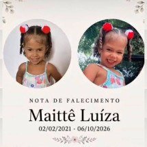 Família divulga data e local do velório de criança morta na MG-030 - Redes Sociais