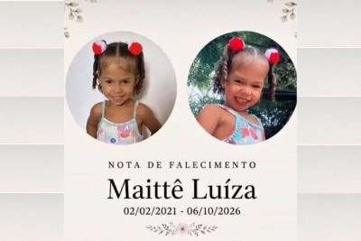 Maitt&ecirc; Lu&iacute;za, de 5 anos, estava no ve&iacute;culo com a fam&iacute;lia quando um homem emparelhou e disparou em dire&ccedil;&atilde;o ao carro -  (crédito: Redes Sociais)