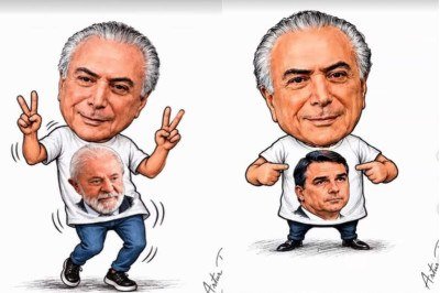 A publicação sugere uma mudança de posicionamento de Temer conforme o cenário político -  (crédito: Artur Piva/Reprodução)