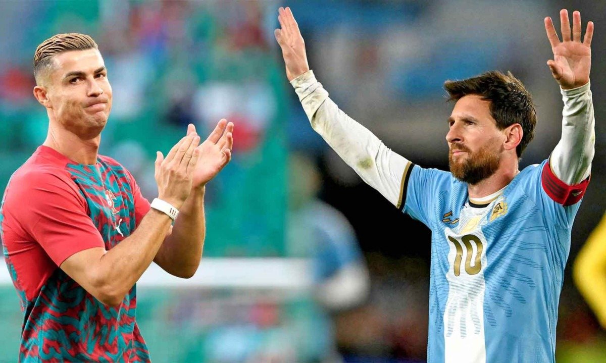 Enquanto Cristiano Ronaldo se envolveu em polêmicas na Seleção Portuguesa, Messi foi aplaudido na despedida da equipe argentina -  (crédito: PATRICIA DE MELO MOREIRA/AFP e LUIS ROBAYO/AFP)