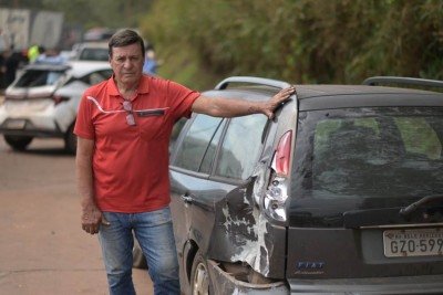 Leonor Vicente de Andrade, de 75 anos, afetado pelo acidente na BR-040 da manhã desta quarta-feira (7) -  (crédito: Leandro Couri/EM/D.A Press)