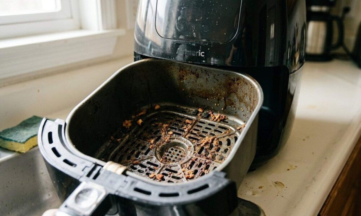 Truque prático para limpar a air fryer revoluciona a rotina na cozinha ao remover gordura encrustada em menos de um minuto: aprenda o método infalível - (crédito: Tupi)