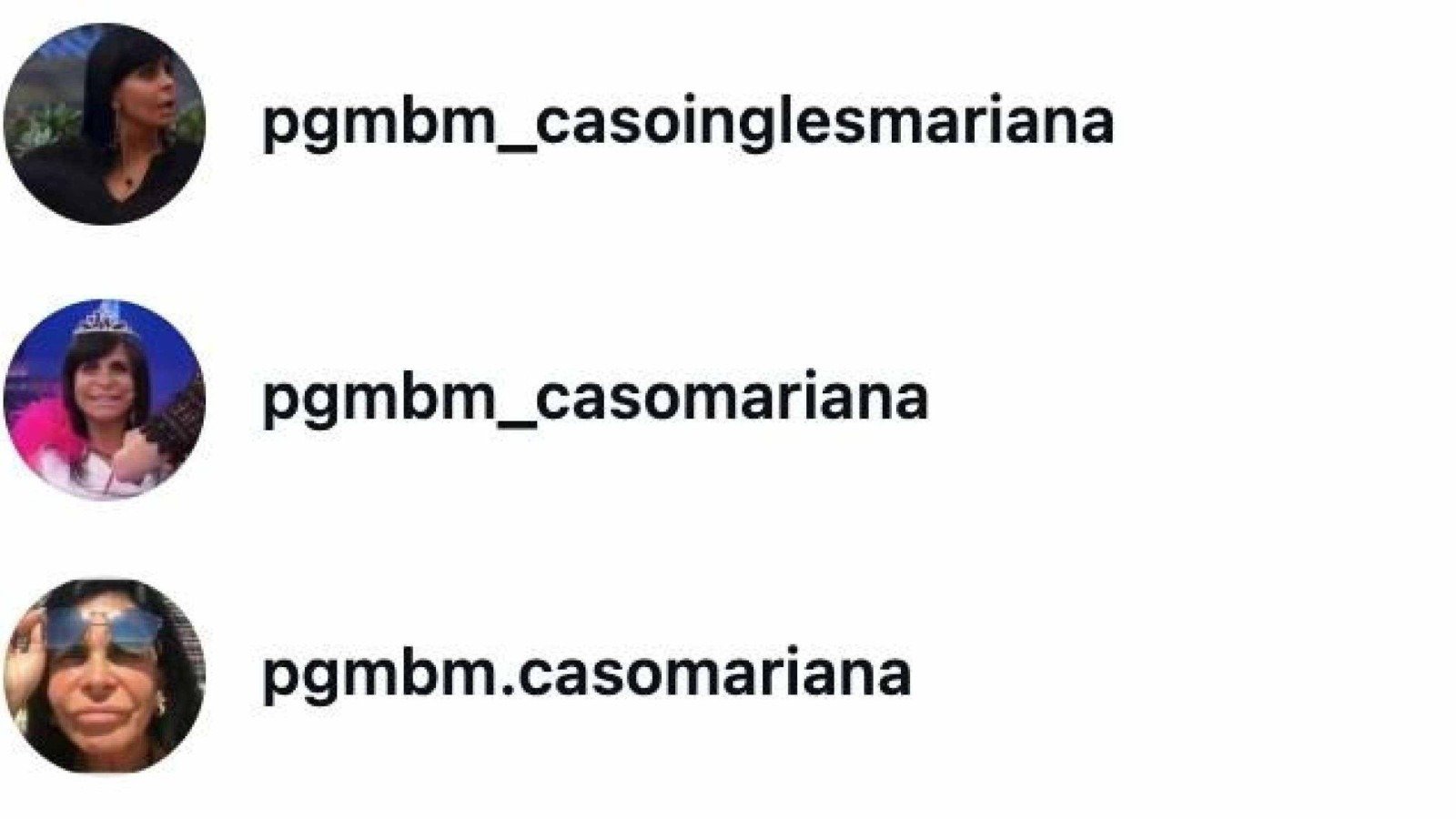 Perfis suspeitos de serem utilizados para confundir as buscas pelas redes sociais do Pogust Goodhead / PGMBM