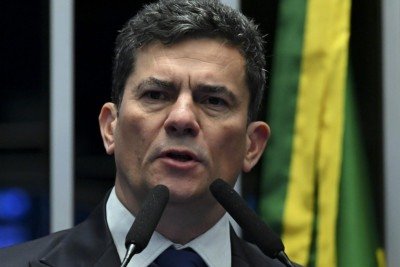 Sergio Moro afirmou que a sa&iacute;da de Fl&aacute;vio Bolsonaro do pa&iacute;s &eacute; compreens&iacute;vel e criticou a situa&ccedil;&atilde;o institucional do Brasil -  (crédito:  Jefferson Rudy/Ag&ecirc;ncia Senado)