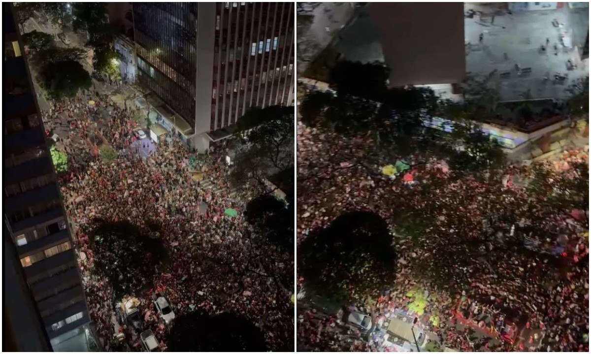 Multidão lotou avenida João Piunheiro na noite desta sexta-feira (9/10) - (crédito: Imagem cedida ao EM/Lucas Barbosa)