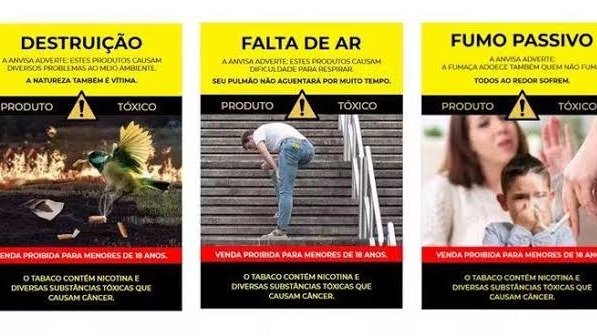 A Anvisa busca atualizar as advert&ecirc;ncias sanit&aacute;rias em embalagens de tabaco com novas imagens e mensagens sobre os riscos. -  (crédito: Reprodu&ccedil;&atilde;o)