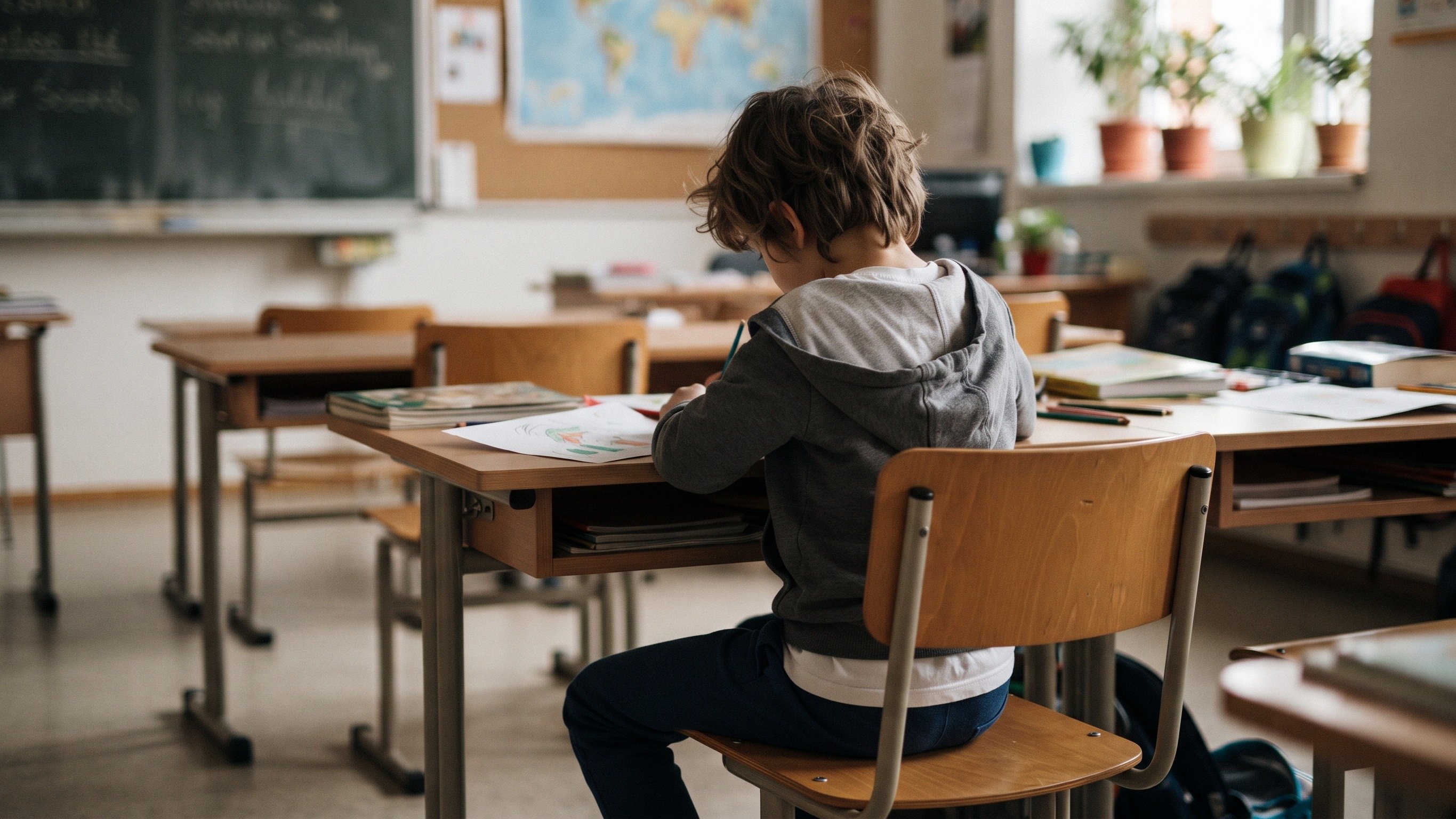 Crian&ccedil;as com TDAH podem apresentar dificuldades de foco e aprendizado em ambientes escolares, exigindo aten&ccedil;&atilde;o e adapta&ccedil;&otilde;es -  (crédito: Gerada com IA)
